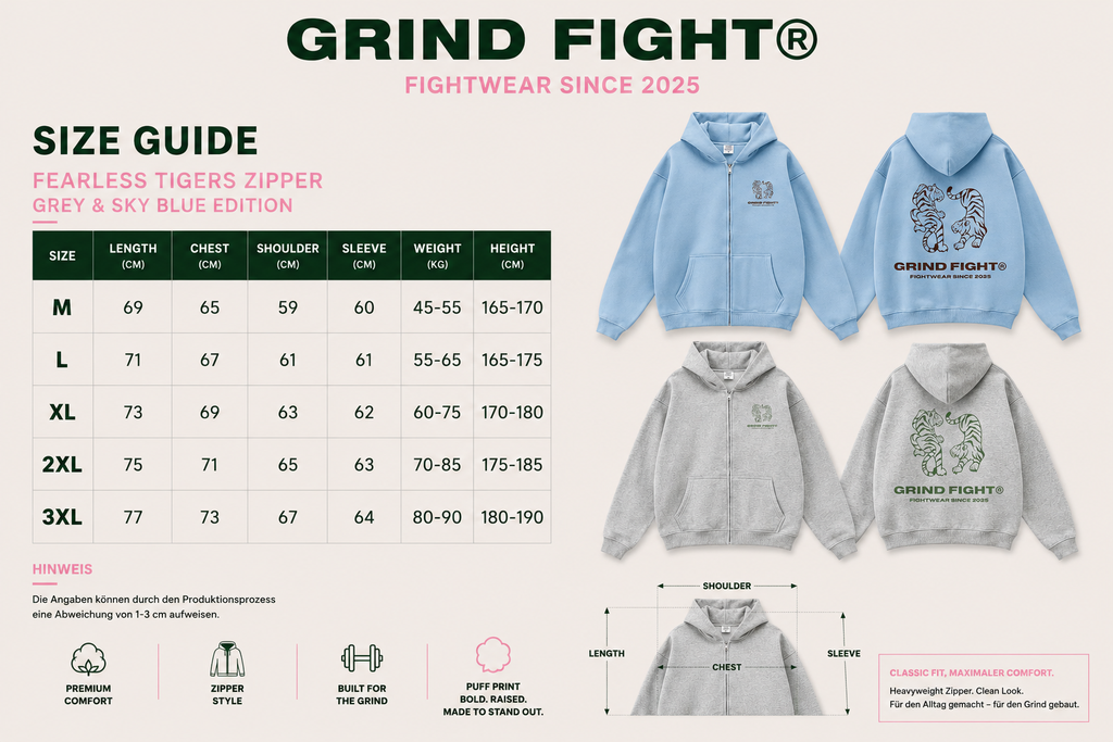 Zipper "FEARLESS TIGERS" Sky Blue Edition