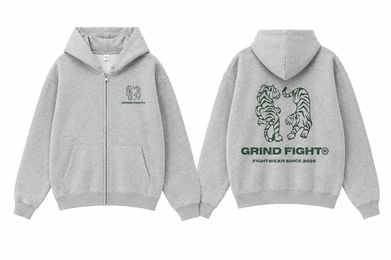 Zipper "FEARLESS TIGERS" Grey Edition
