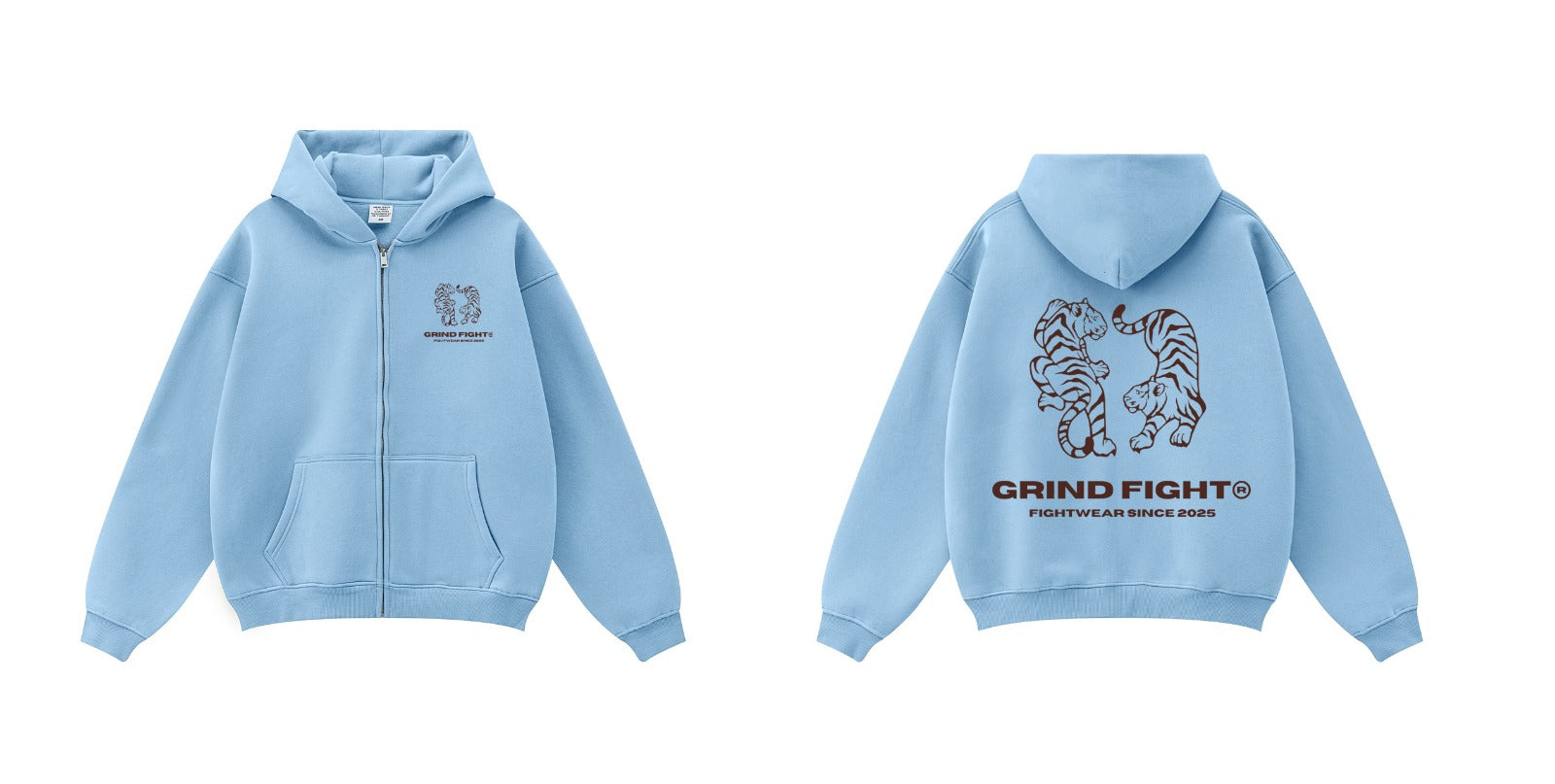 Zipper "FEARLESS TIGERS" Sky Blue Edition